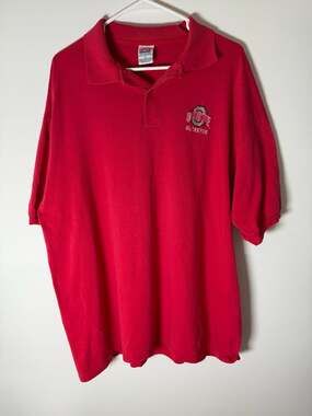 Anvil Ohio State University Buckeyes Polo Size XL Red Shirt